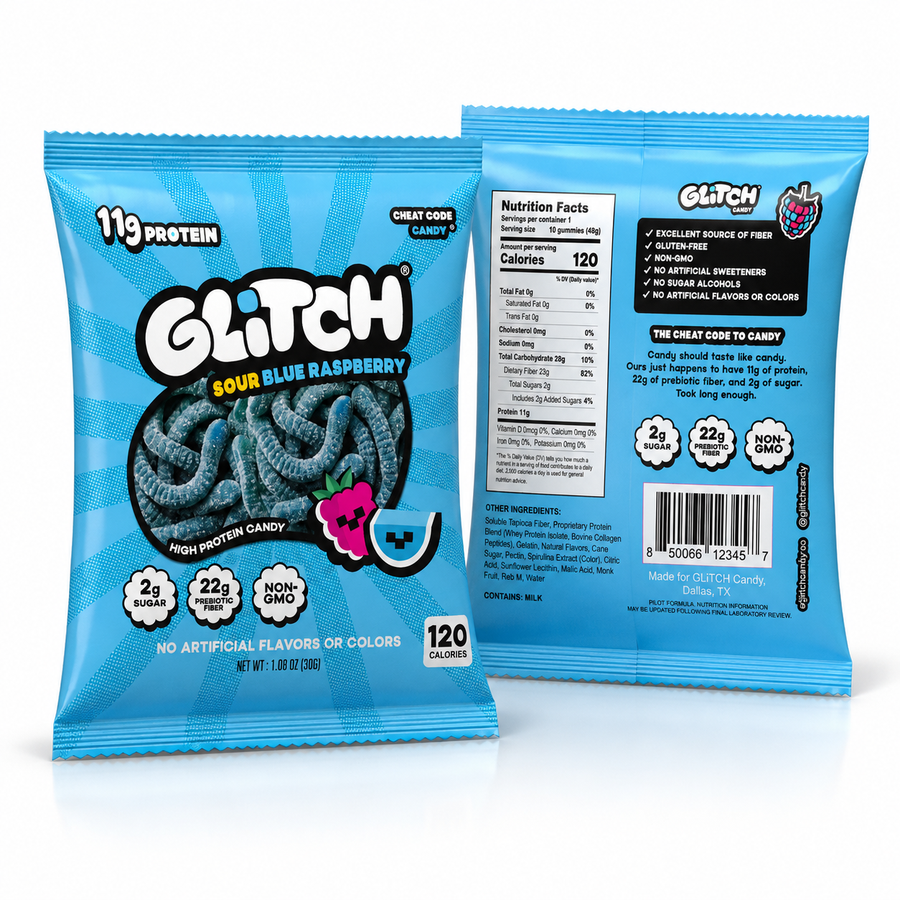 Blue Raspberry Sour Worms